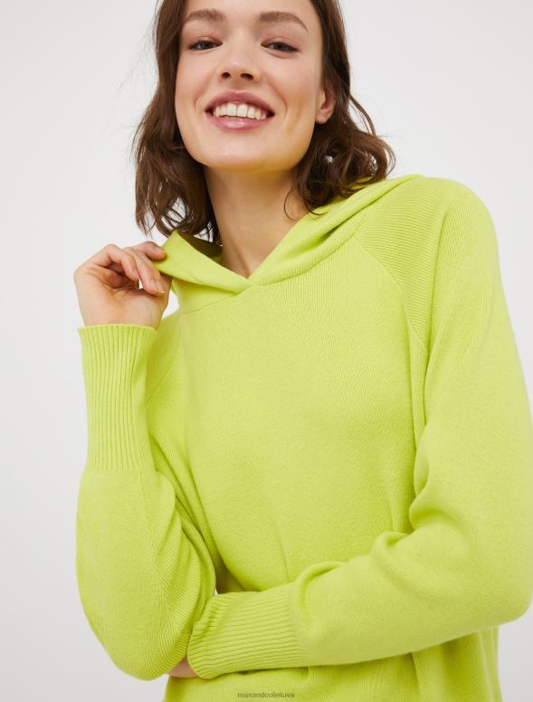 apģērbu 8VJP644 gaiši zils kokvilnas un kašmira kapuci sievietes MAX&Co.