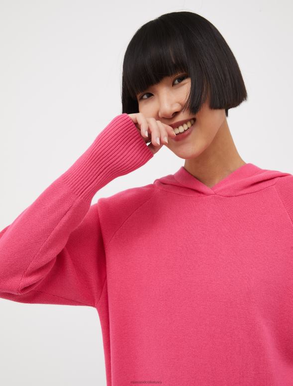 apģērbu 8VJP646 rozā kokvilnas un kašmira kapuci sievietes MAX&Co.