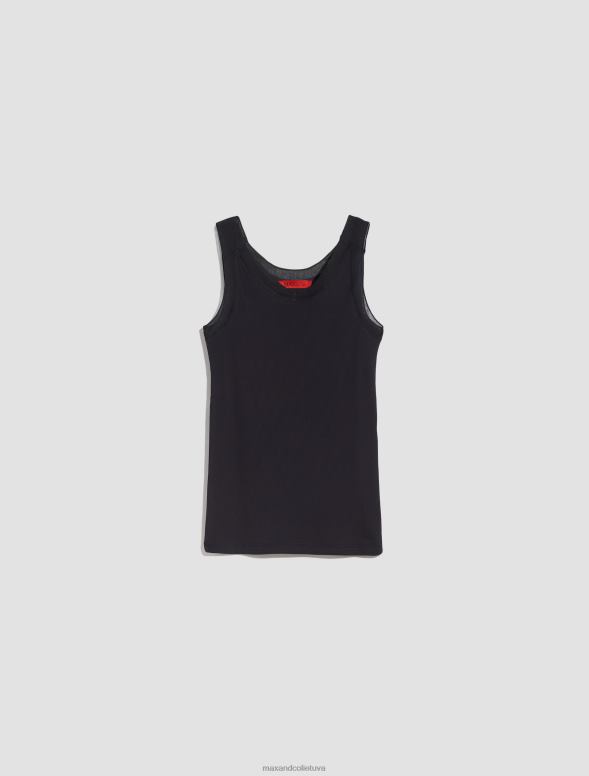 apģērbu 8VJP434 jūras zils rievota kokvilnas džersija augšdaļa sievietes MAX&Co.