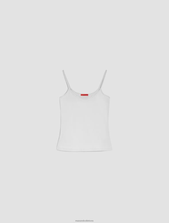 apģērbu 8VJP437 optika balta elastīga džersija vestes augšdaļa sievietes MAX&Co.