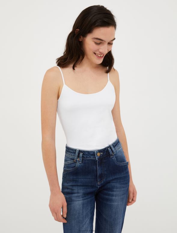 apģērbu 8VJP437 optika balta elastīga džersija vestes augšdaļa sievietes MAX&Co.