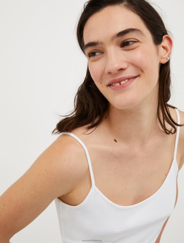 apģērbu 8VJP437 optika balta elastīga džersija vestes augšdaļa sievietes MAX&Co.