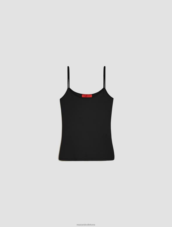 apģērbu 8VJP439 melns elastīga džersija vestes augšdaļa sievietes MAX&Co.