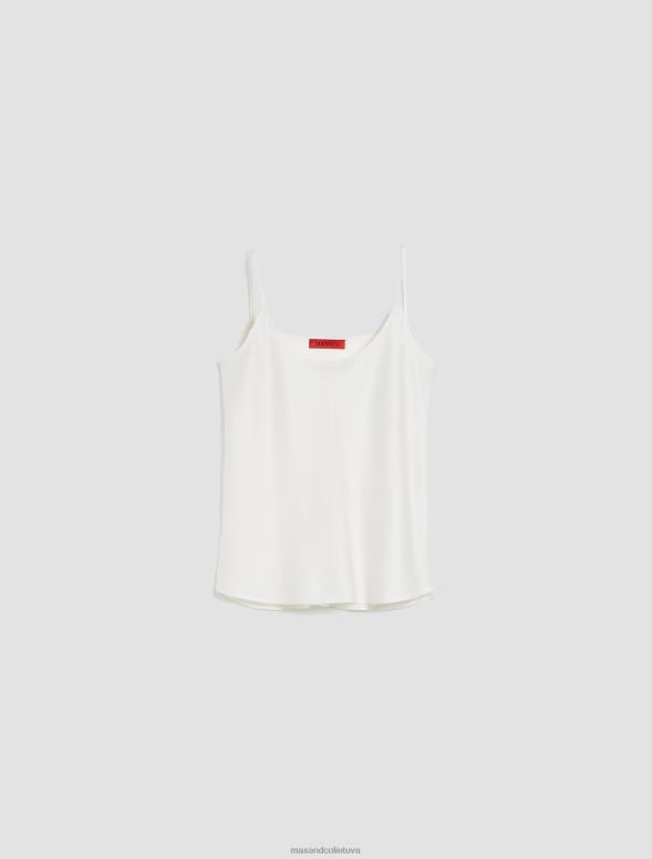 apģērbu 8VJP454 balts zīda-satīna tops sievietes MAX&Co.