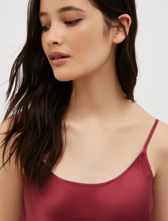 apģērbu 8VJP468 bordo zīda-satīna tops sievietes MAX&Co.