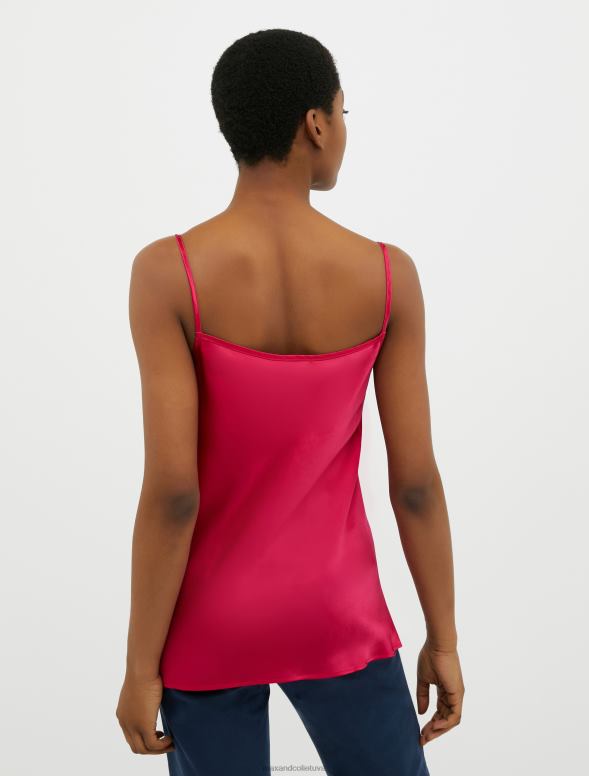 apģērbu 8VJP472 rozā zīda satīna tops sievietes MAX&Co.