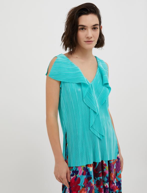 apģērbu 8VJP475 pasteļzaļa locīts džersija tops sievietes MAX&Co.