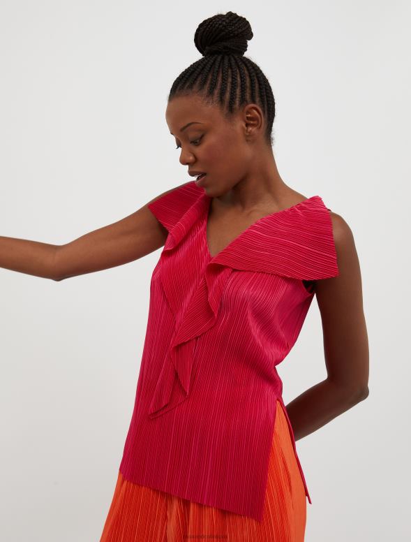 apģērbu 8VJP476 sarkans locīts džersija tops sievietes MAX&Co.