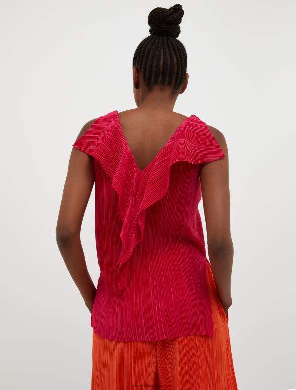 apģērbu 8VJP476 sarkans locīts džersija tops sievietes MAX&Co.