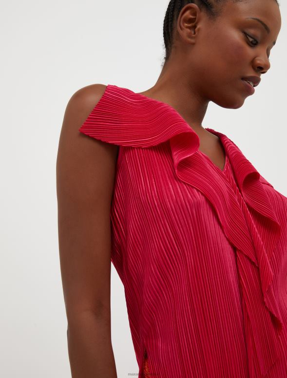 apģērbu 8VJP476 sarkans locīts džersija tops sievietes MAX&Co.