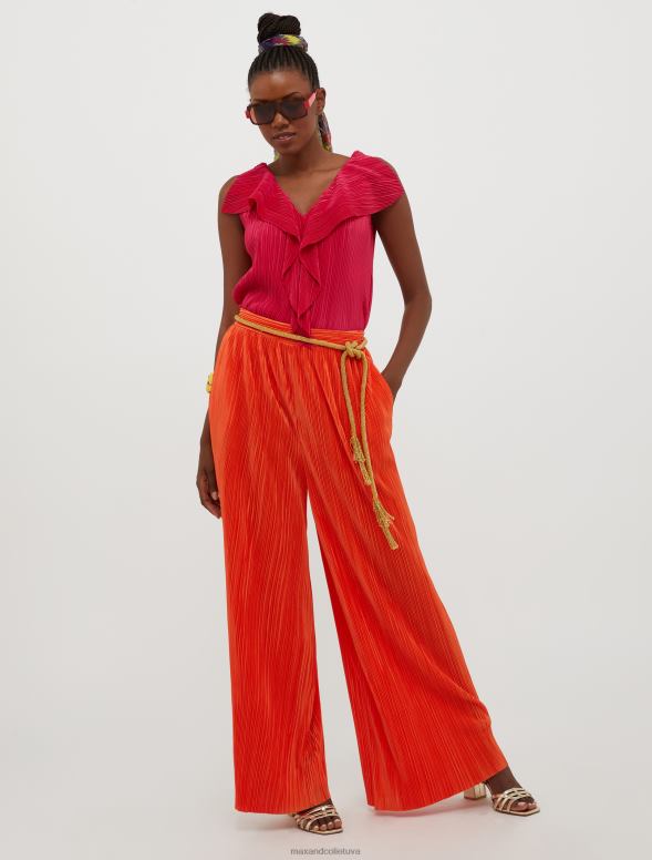 apģērbu 8VJP476 sarkans locīts džersija tops sievietes MAX&Co.