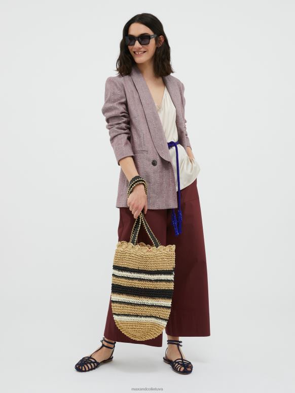 apģērbu 8VJP485 vads elastīga zīda satīna v-veida kakla augšdaļa sievietes MAX&Co.