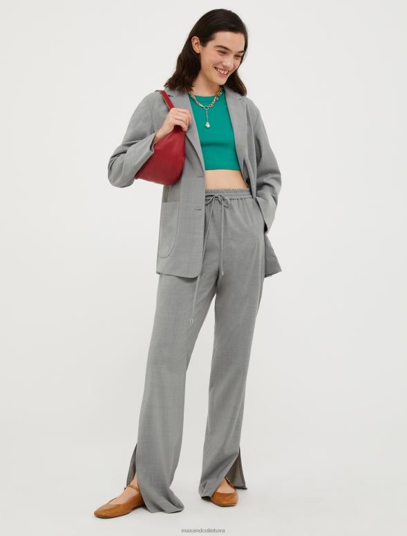 apģērbu 8VJP508 smaragda zaļš rievota kokvilnas apgriezta augšdaļa sievietes MAX&Co.