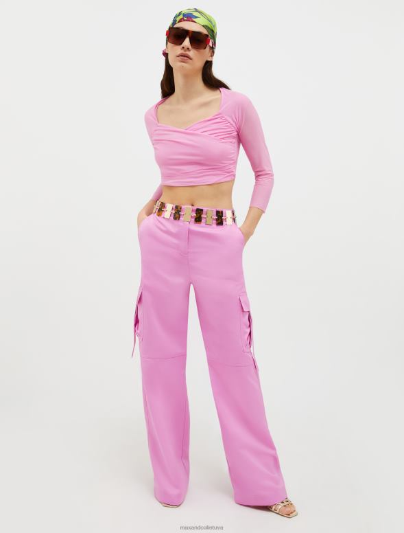 apģērbu 8VJP545 rozā tilla jersey crop tops sievietes MAX&Co.