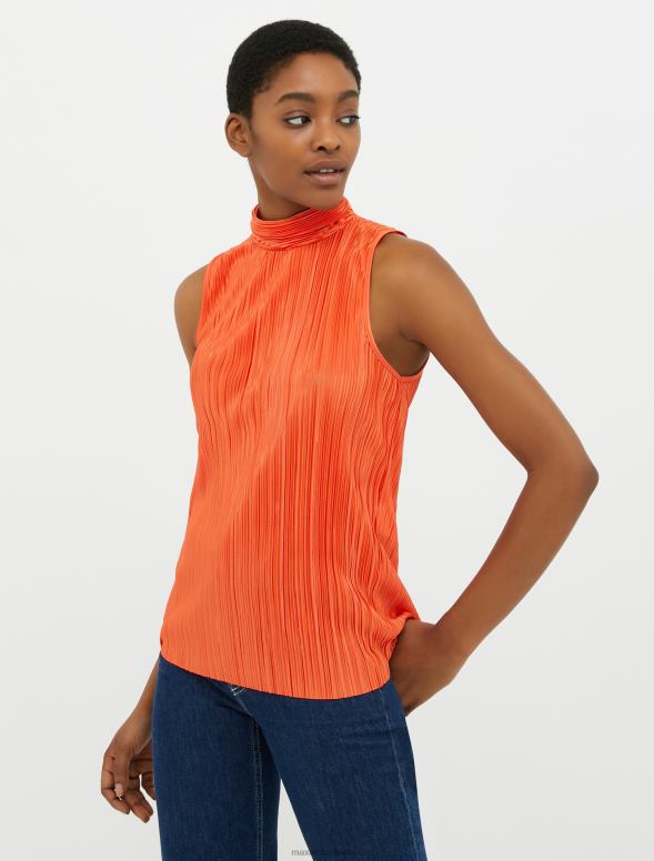 apģērbu 8VJP550 rūsa mikro kroku džersija tops sievietes MAX&Co.