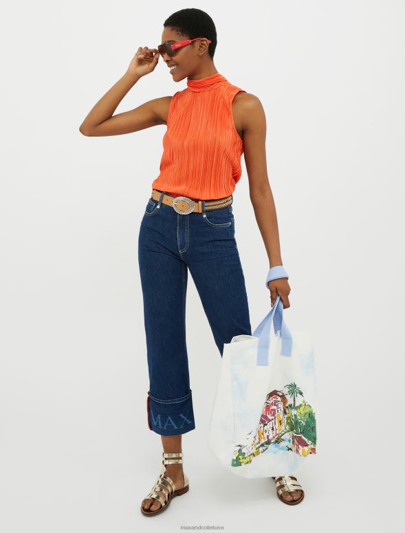 apģērbu 8VJP550 rūsa mikro kroku džersija tops sievietes MAX&Co.