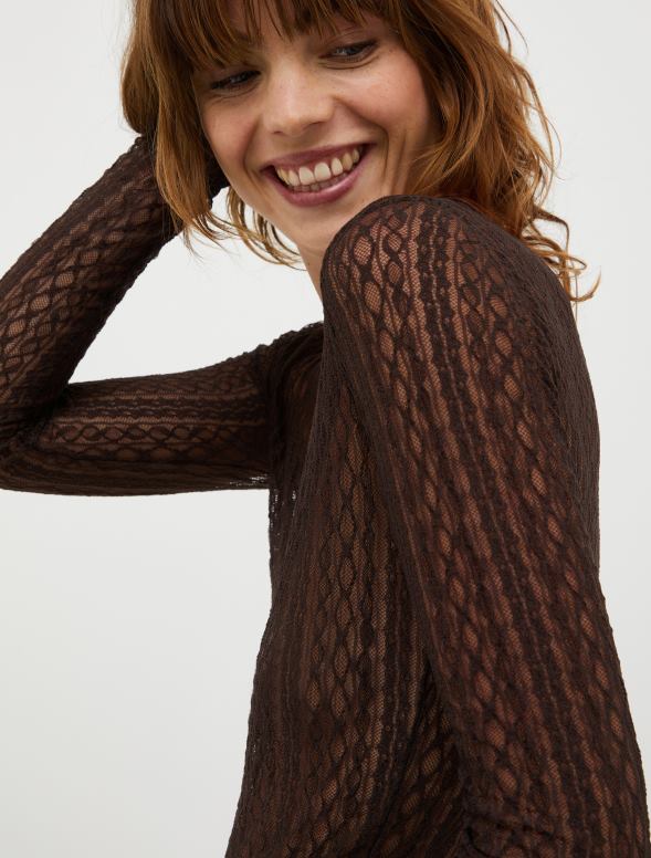 apģērbu 8VJP553 brūns krekls ar garām piedurknēm sievietes MAX&Co.