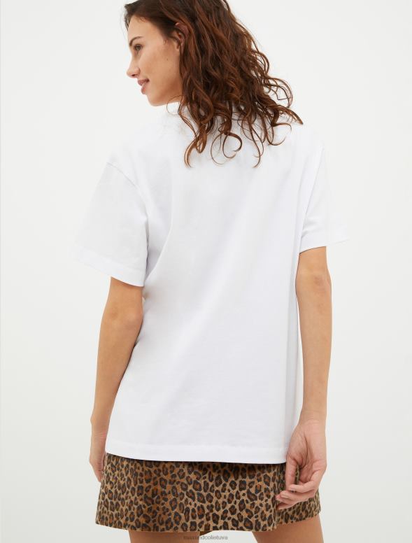 apģērbu 8VJP556 sarkans raksts T-krekls ar logo apdruku sievietes MAX&Co.