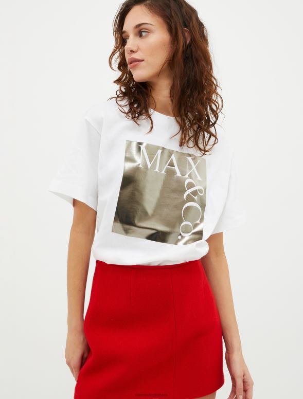 apģērbu 8VJP557 tumši pelēks T-krekls ar logo apdruku sievietes MAX&Co.