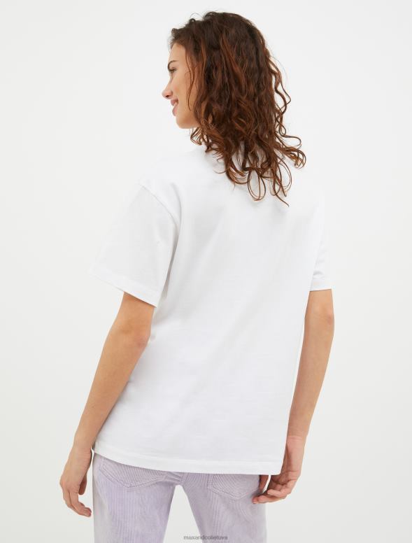 apģērbu 8VJP560 tumši zaļa T-krekls ar logo apdruku sievietes MAX&Co.