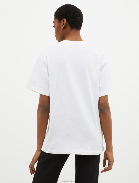 apģērbu 8VJP561 violets raksts T-krekls ar logo apdruku sievietes MAX&Co.