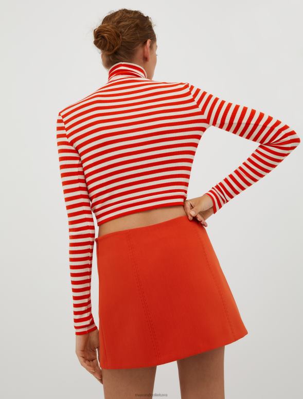 apģērbu 8VJP570 veca roze rievotu apgrieztu t-kreklu sievietes MAX&Co.