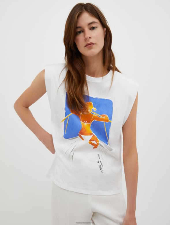 apģērbu 8VJP573 optika balta zīmēsim! t-krekls bez piedurknēm sievietes MAX&Co.