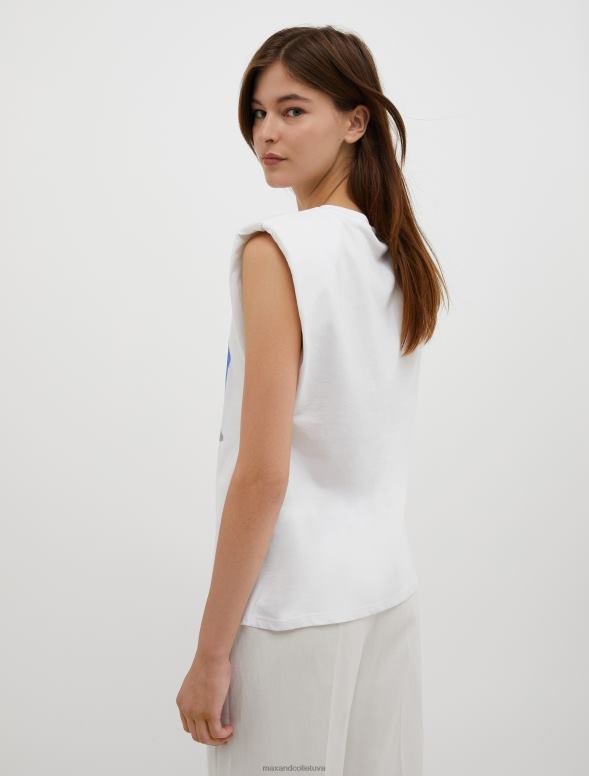 apģērbu 8VJP573 optika balta zīmēsim! t-krekls bez piedurknēm sievietes MAX&Co.