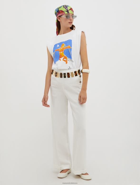 apģērbu 8VJP573 optika balta zīmēsim! t-krekls bez piedurknēm sievietes MAX&Co.