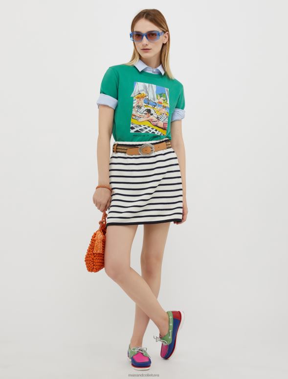 apģērbu 8VJP576 gaiši zils zīmēsim! boxy T-krekls sievietes MAX&Co.