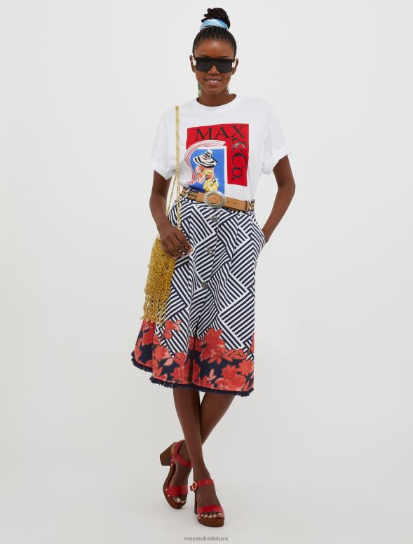 apģērbu 8VJP577 violets raksts zīmēsim! T-krekls ar logotipu sievietes MAX&Co.