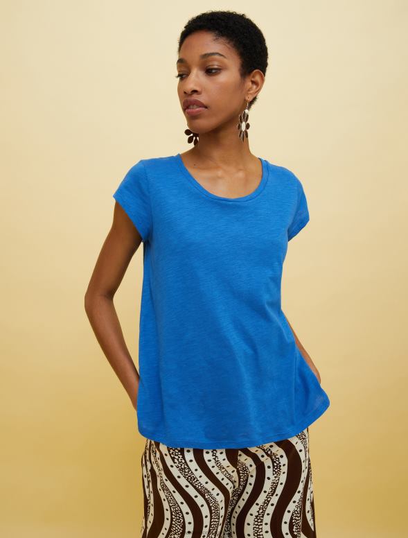 apģērbu 8VJP579 jūras zils cilvēki, vietas, krāsains t-krekls sievietes MAX&Co.