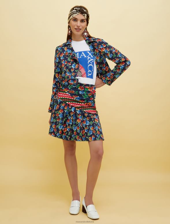 apģērbu 8VJP581 violets raksts cilvēki, vietas, krāsainu logo t-krekls sievietes MAX&Co.