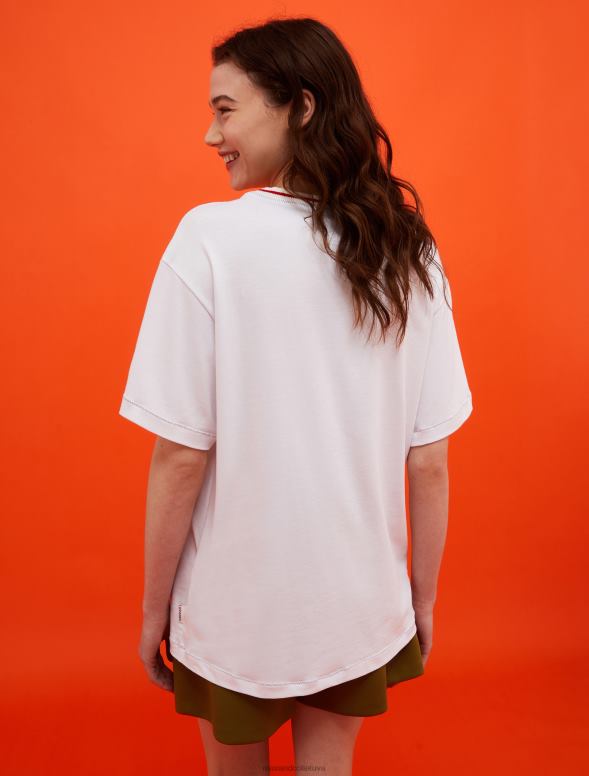 apģērbu 8VJP582 optika balta superga logo izšūts t-krekls sievietes MAX&Co.