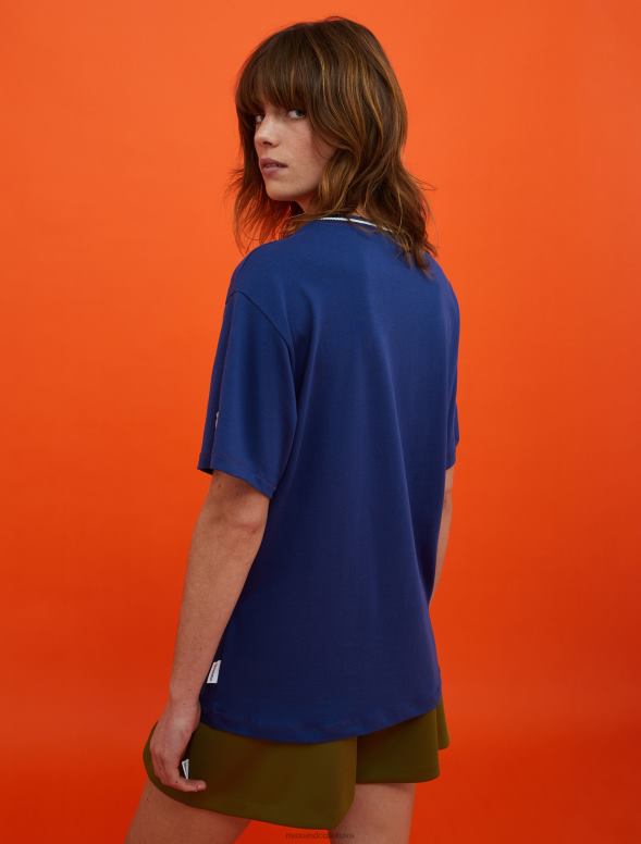 apģērbu 8VJP583 pusnakts zils superga logo izšūts t-krekls sievietes MAX&Co.