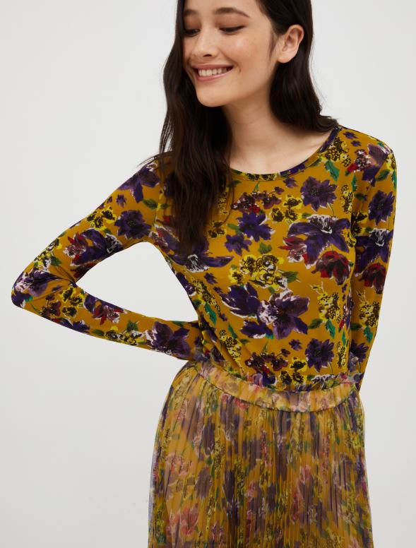 apģērbu 8VJP585 olīvu zaļš tills-jersey t-krekls sievietes MAX&Co.