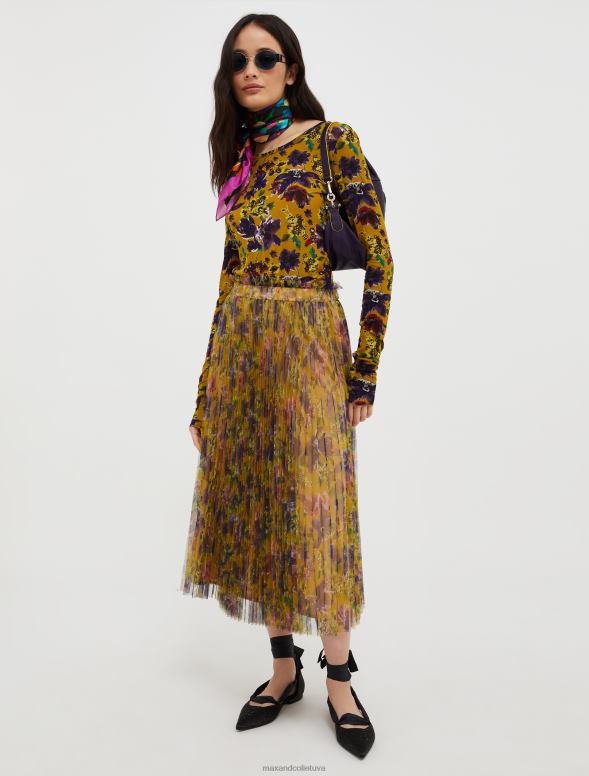 apģērbu 8VJP585 olīvu zaļš tills-jersey t-krekls sievietes MAX&Co.