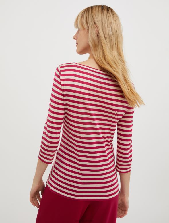 apģērbu 8VJP590 bordo zīda džersija t-krekls sievietes MAX&Co.