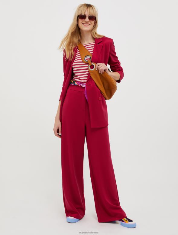 apģērbu 8VJP590 bordo zīda džersija t-krekls sievietes MAX&Co.