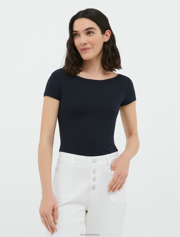 apģērbu 8VJP597 sarkans pieguļošs džersija t-krekls sievietes MAX&Co.