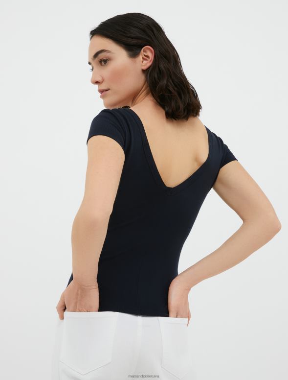 apģērbu 8VJP597 sarkans pieguļošs džersija t-krekls sievietes MAX&Co.