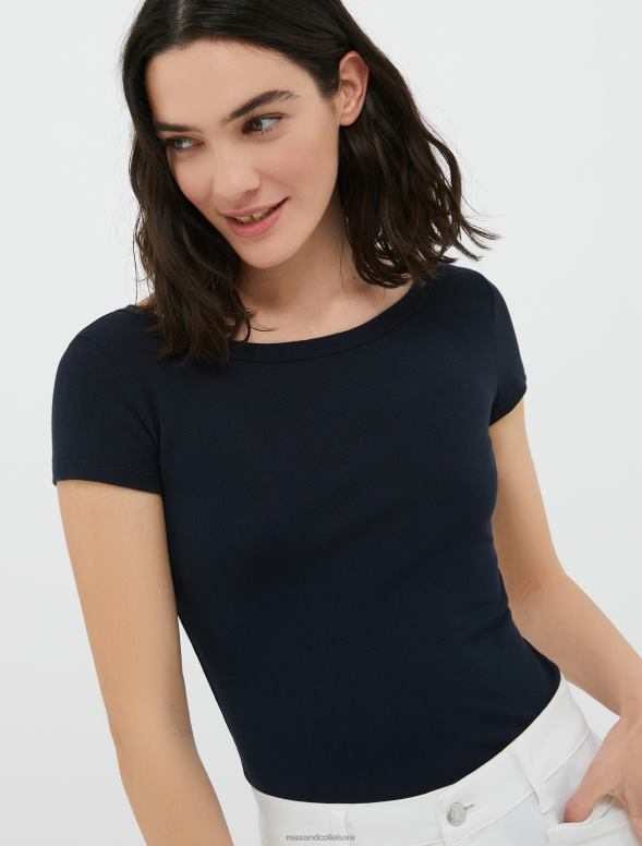 apģērbu 8VJP597 sarkans pieguļošs džersija t-krekls sievietes MAX&Co.