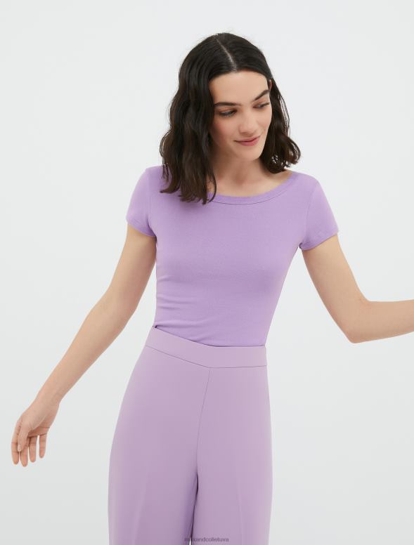 apģērbu 8VJP601 veca roze pieguļošs džersija t-krekls sievietes MAX&Co.