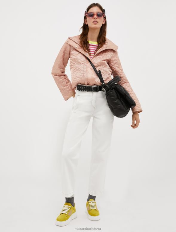 apģērbu 8VJP604 rozā pieguļošs t-krekls ar logotipa apdruku sievietes MAX&Co.