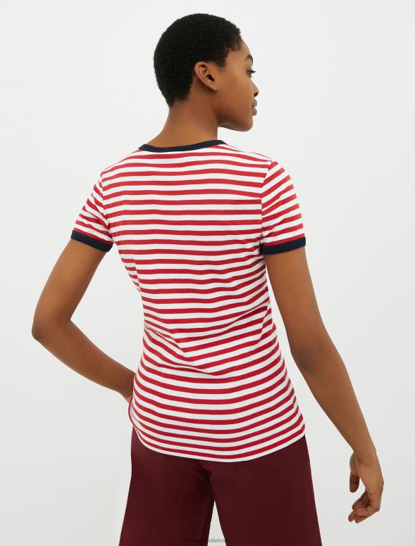 apģērbu 8VJP607 sarkans pieguļošs t-krekls ar logotipa apdruku sievietes MAX&Co.