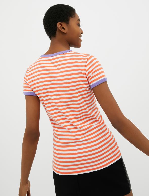 apģērbu 8VJP608 debesu zils pieguļošs t-krekls ar logotipa apdruku sievietes MAX&Co.