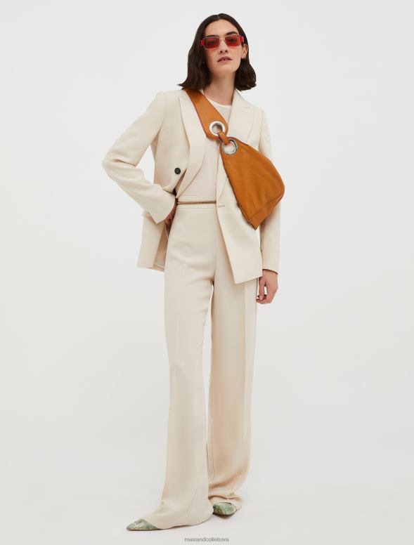 apģērbu 8VJP610 bēšs zīda un džersija t-krekls sievietes MAX&Co.