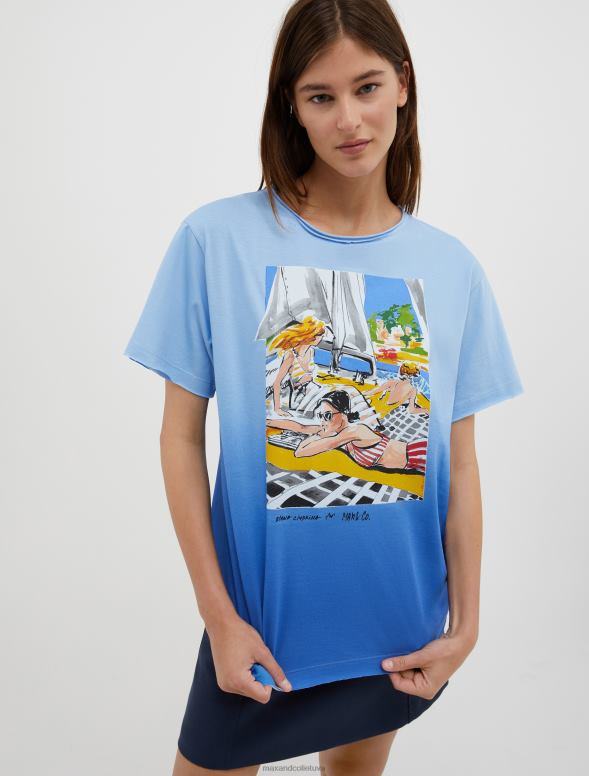 apģērbu 8VJP623 gaiši zils zīmēsim! gradienta t-krekls sievietes MAX&Co.