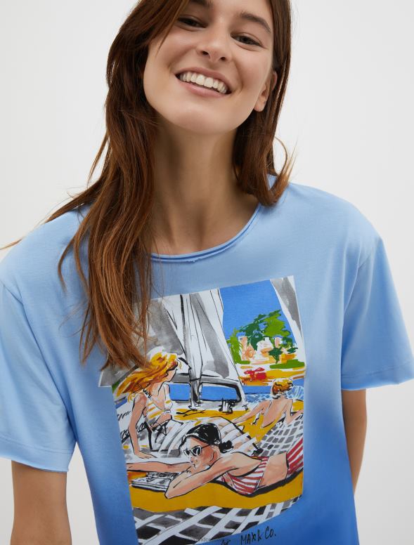 apģērbu 8VJP623 gaiši zils zīmēsim! gradienta t-krekls sievietes MAX&Co.