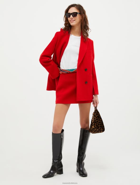 apģērbu 8VJP624 optika balta pieguļošs t-krekls ar logotipa apdruku sievietes MAX&Co.